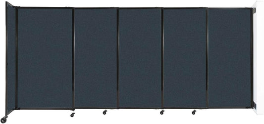 Wall-Mounted Sliding StraightWall Room Divider | Adjustable Widths | Locking Wheels | Room Separator | Up to 11'3" Wide x 5' Tall Blue Spruce Fabric Panels