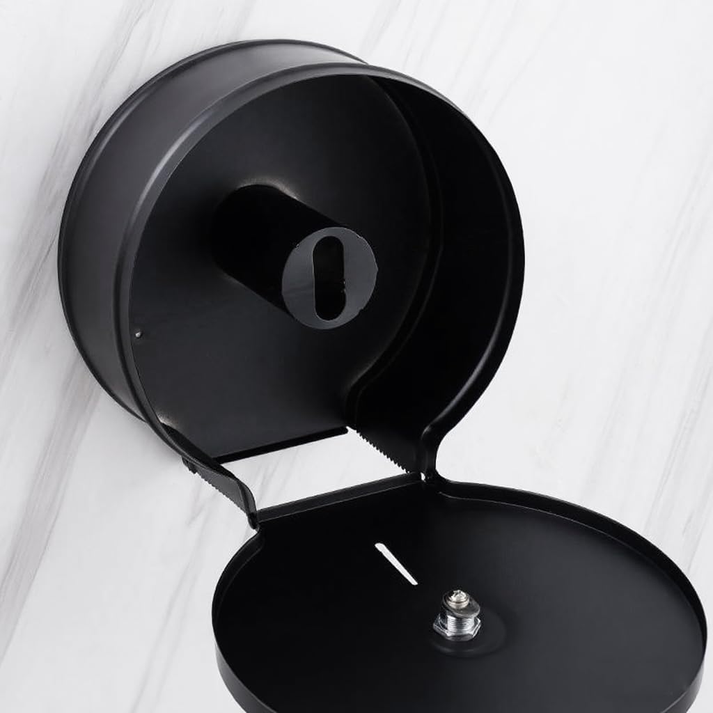 Black Stainless Steel Paper Towel Dispenser Wall Mount, TOBEFORT Commercial Jumbo Toilet Paper Dispenser, 9 Inch Roll with 2.5 Core, Toilet Paper Holder Bath Tissue Dispenser with Lock Key