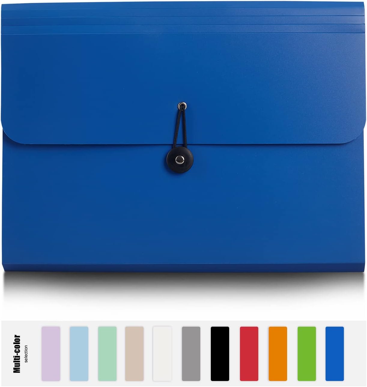 Expanding File Folder, 13 Pockets, Blue, Polypropylener,for Work, School, Home, Office