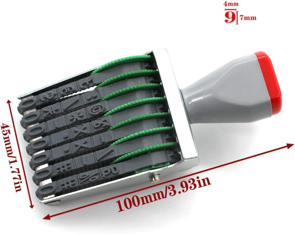 Number Stamps,7 Digit Business Stamps,Number Roller Stamp Personalized Symbol Rolling Wheel Stamp Multi-Function DIY Rubber Scrapbooking Roller Stationery Office