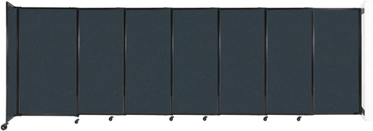 Wall-Mounted Sliding StraightWall Room Divider | Adjustable Widths | Locking Wheels | Room Separator | Up to 15'6" Wide x 5' Tall Blue Spruce Fabric Panels