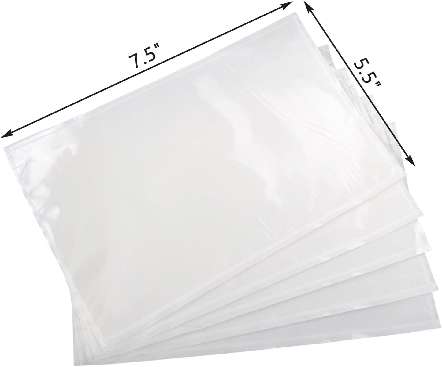 RyhamPaper Packing List Envelopes, Clear 7.5" x 5.5" Self Adhesive Shipping Labels Envelope Pouches (200 PCS)