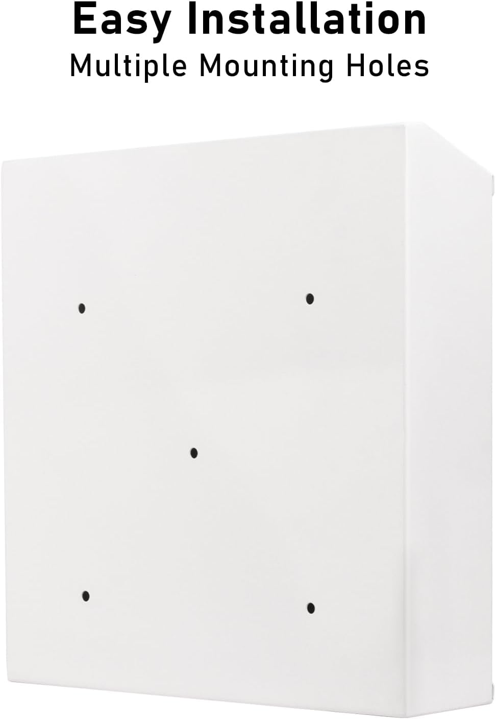 Suggestion Box with Lock and Slot, Wall Mounted Metal Drop Box with 4 Keys, Secure Locking Box for Cash and Ballots, Office MailBox, 10.4 x 2.9 x 11 Inch, White