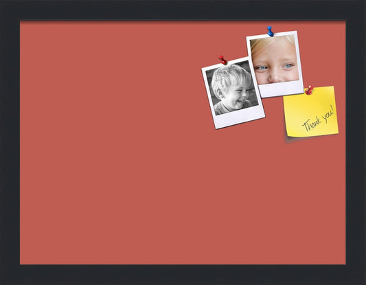 PinPix 16x12 Inch Cork Bulletin Board. This Decorative Framed Pin Board Comes with Crimson Pastel Design and a Satin Black Frame. Ideal for Home Office Decor or Message Board (PinPix-1807)