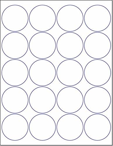 NextDayLabels - Laser/Ink Jet White Labels (2" Round for None Bleed Printing - 20 Per Page | 10,000 Labels)