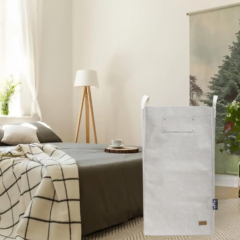 Deeablo New York - Sustainable Reusable Indoor Recycling Bin for Kitchen, Multipurpose Recycle Bin, Large Recycling Bins for Home, Washable Paper Bag for Recycling (Grey)