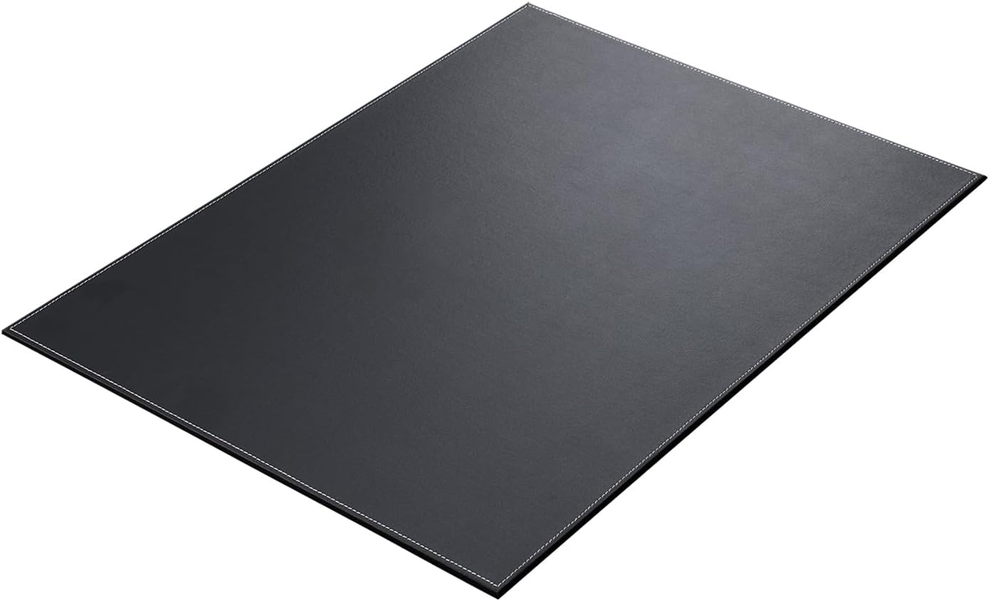 KINGFOM Desk Pad & Mat 24" x 18" Protector Large Mouse Pad PU Leather for Desktops and Laptops (Black)