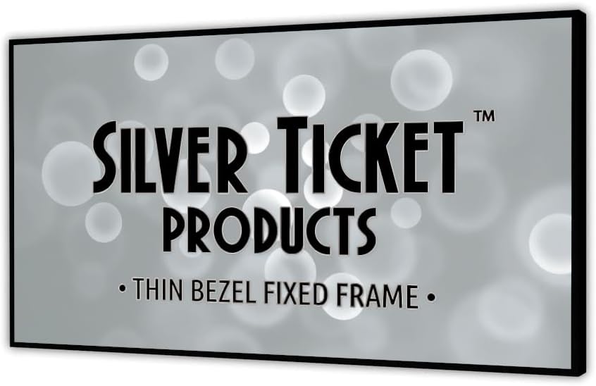 Silver Ticket Products S7 Series 6 Piece Thin Bezel Home Theater Fixed Frame 4K/8K Ultra HD, HDTV, HDR & Active 3D Projection Screen, 16:9 Format, 100" Diagonal, UST ECLIPSE Material S7-169100-ECLIPSE