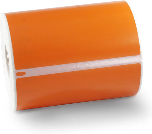 BETCKEY Colored Labels Compatible with Dymo 1744907 (4" x 6") Extra Large Shipping Labels, Compatible for Dymo LabelWriter Thermal 4XL & Zebra Desktop Printers [1 Roll, Orange]