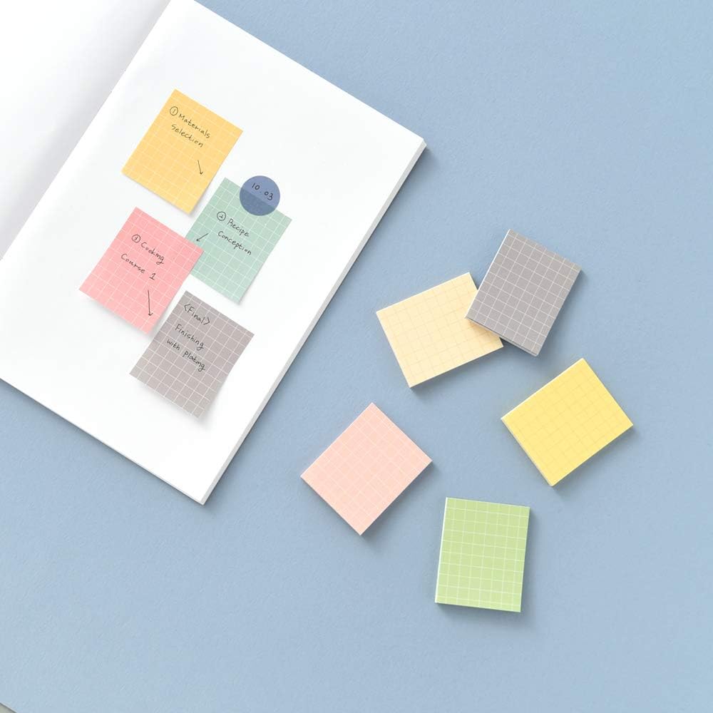 Monolike Color Palette Sticky Grid 300 C Set 4p - Self-Adhesive Memo Pad 30 Sheets