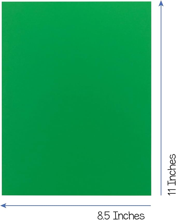 Hygloss Dark Green Bright Colored Cardstock - 8.5x11-Inch, 90 Sheets, 65 lb/ 176 gsm, Fade-Resistant, Acid-Free Color Card Stock Paper
