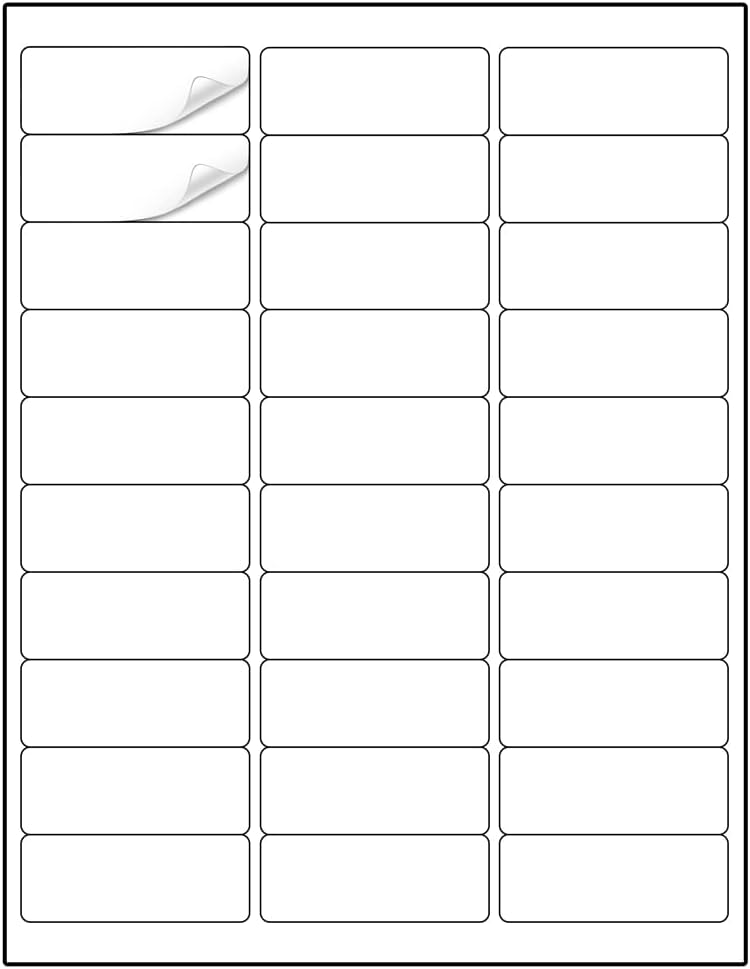 Methdic Address Labels 1" x 2-5/8" 900 Labels Sticker Paper for Laser/Ink Jet Printer Mailing Labels 8.5"×11" White 30 per Sheet