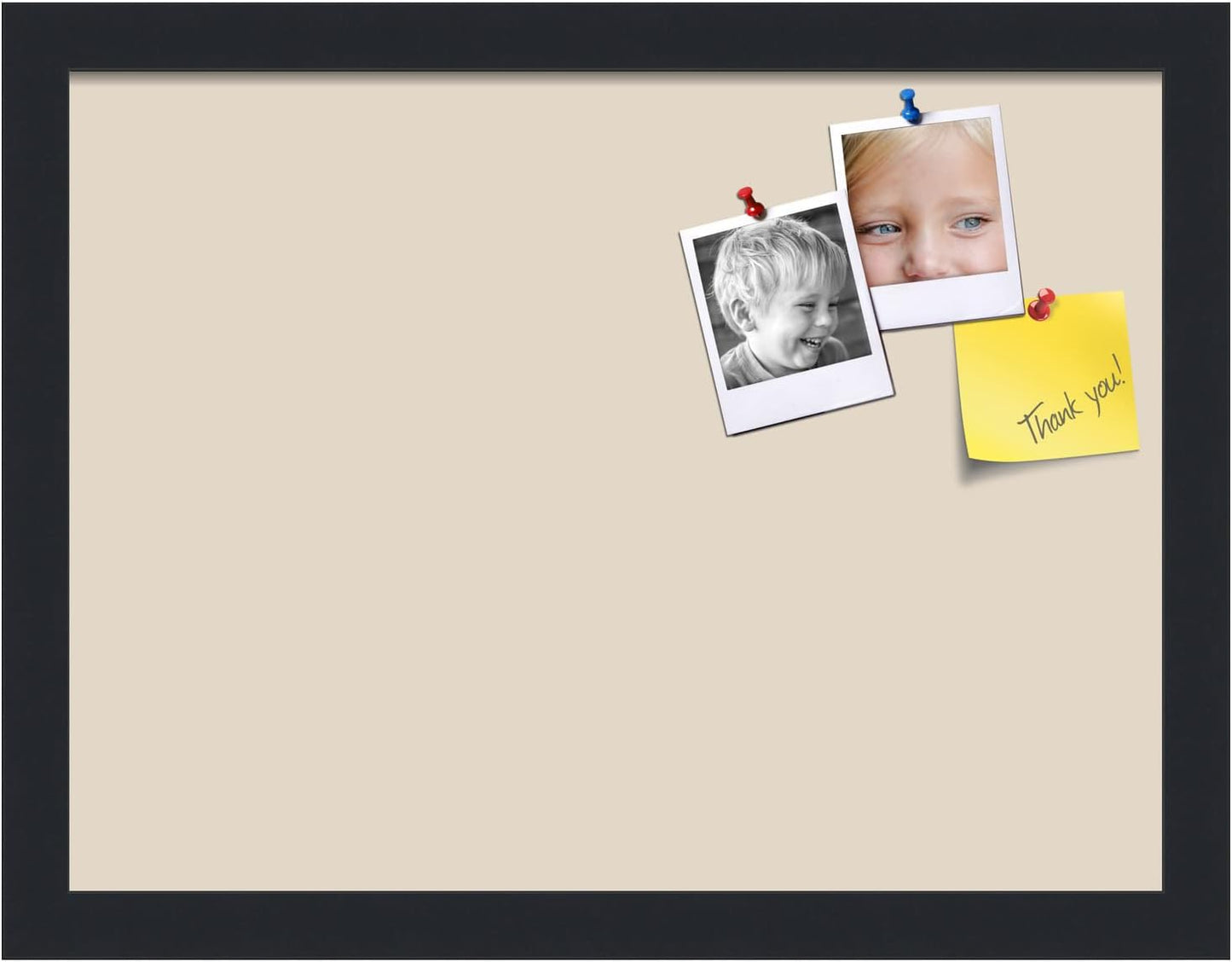 PinPix 16x12 Inch Cork Bulletin Board. This Decorative Framed Pin Board Comes with Desert Pastel Design and a Satin Black Frame. Ideal for Home Office Decor or Message Board (PinPix-1815)