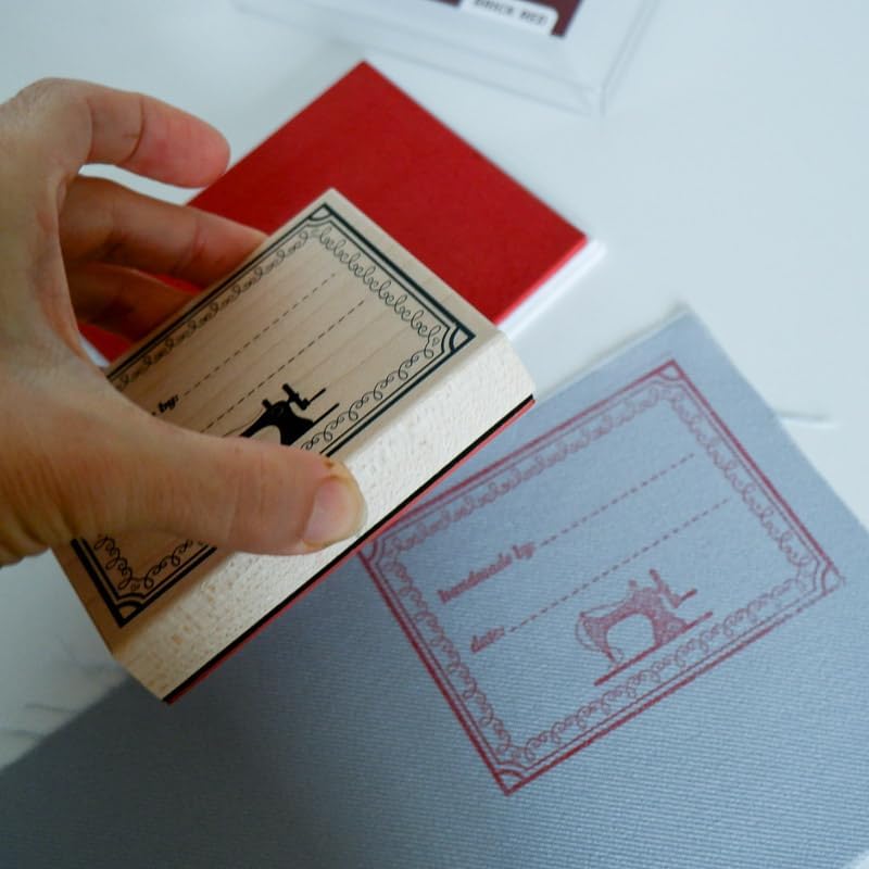 Madam Sew Permanent Fabric Ink Stamp Pad | Crisp, Washable Impressions on Cotton & Linen | Fade-Resistant Fabric Ink Pad for Fabric Crafts, Labels & Gifts | Works with All Rubber Stamps (Black)