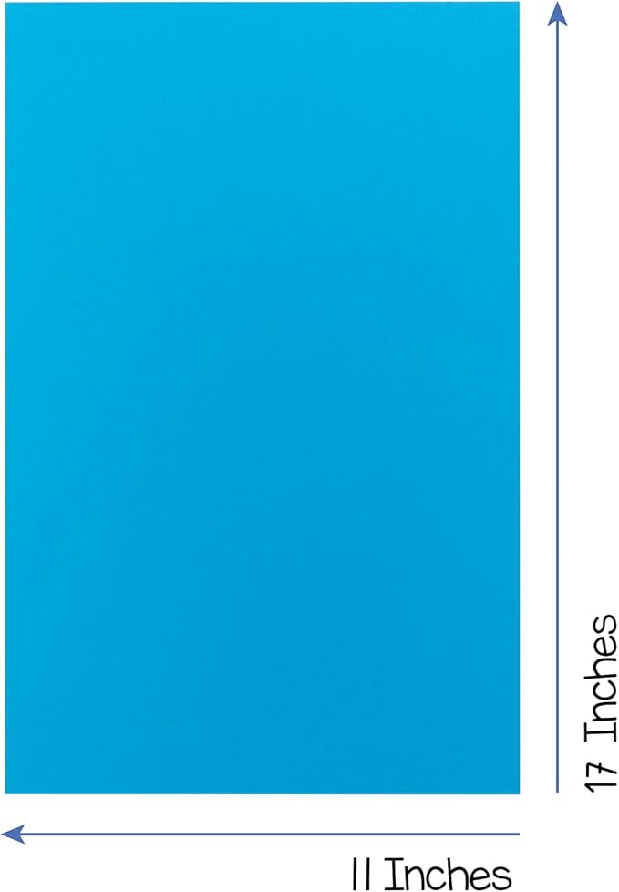 Hygloss Dark Blue Bright Colored Cardstock - 11x17-Inch, 50 Sheets, 65 lb/ 176 gsm, Fade-Resistant, Acid-Free Color Card Stock Paper