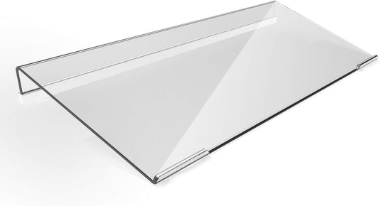 Acrylic Tilted Computer Keyboard Stand for Compact Keyboard, 78 Keys Keyboard, with White Silicone Strip, 11.8 Inch Width