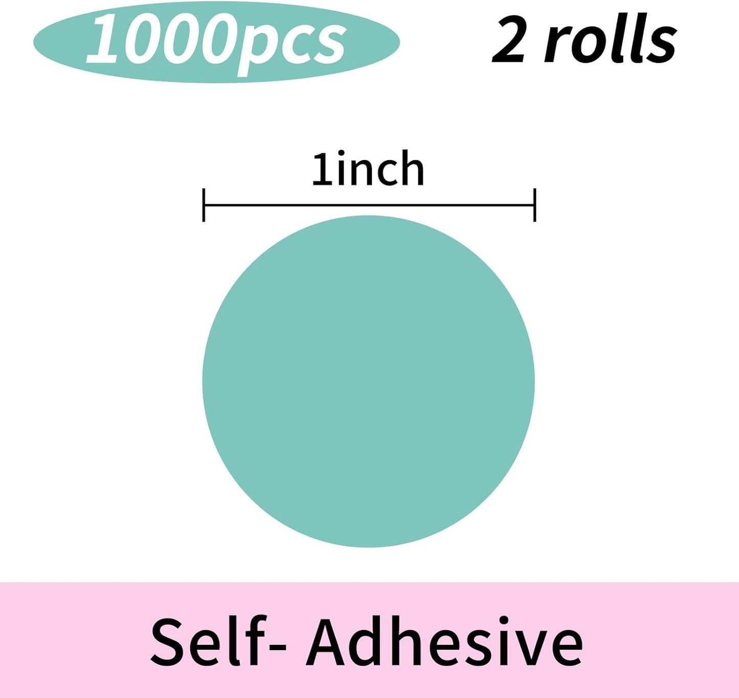 STARLIBOO Colored Dot Stickers, 1 Inch Circle Color Code Label, Waterproof Garage Sale Stickers, Yard Sale Price Labels (2 Rolls/ 1000Pcs, Lake Blue)