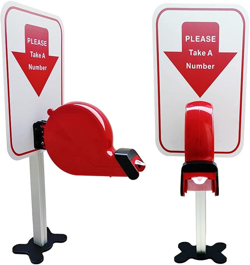 Take A Number System Ticket Dispenser with Counter Stand and 1 Roll 3 Digit Take a Number Tickets 2000 Tickets for Queue Call System