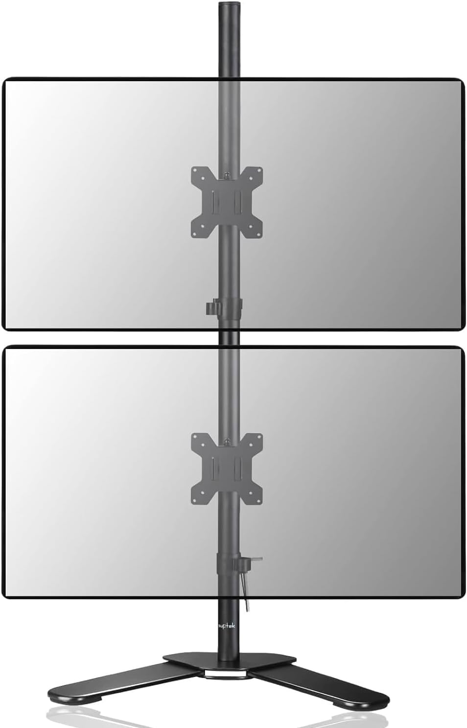 Suptek Dual LED LCD Monitor Stand up Free-Standing Desk Mount for 2 / Two Screens up to 32 inch Extra Tall 31.5 inch Pole Heavy Duty Fully Adjustable Stand Vertical Array (ML6802)