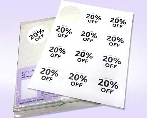 NextDayLabels - 2.5 Inch Round Sticker Labels (3000 Total) - Matte White Blank Laser/Inkjet Printer Labels - Circle Stickers (250 Sheets, 12 Per Sheet)