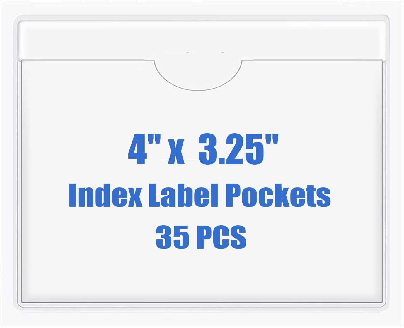 Origin-Joy 35 PCS Self Adhesive Index Card Pockets with Top Open, Clear Plastic Label Holder for Cards of Note, Library and Business, Adhesive Label Pockets & Card Holder (4 x 3.25 inch)