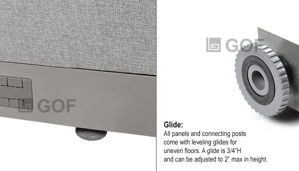 GOF Freestanding Office Partition, Large Fabric Room Divider Panel, 72" W x 72" H