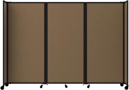 Versare Room Divider 360 Portable Wall Partition | Folding Panels | Large Freestanding Divider | Locking Wheels | Temporary Room Separator