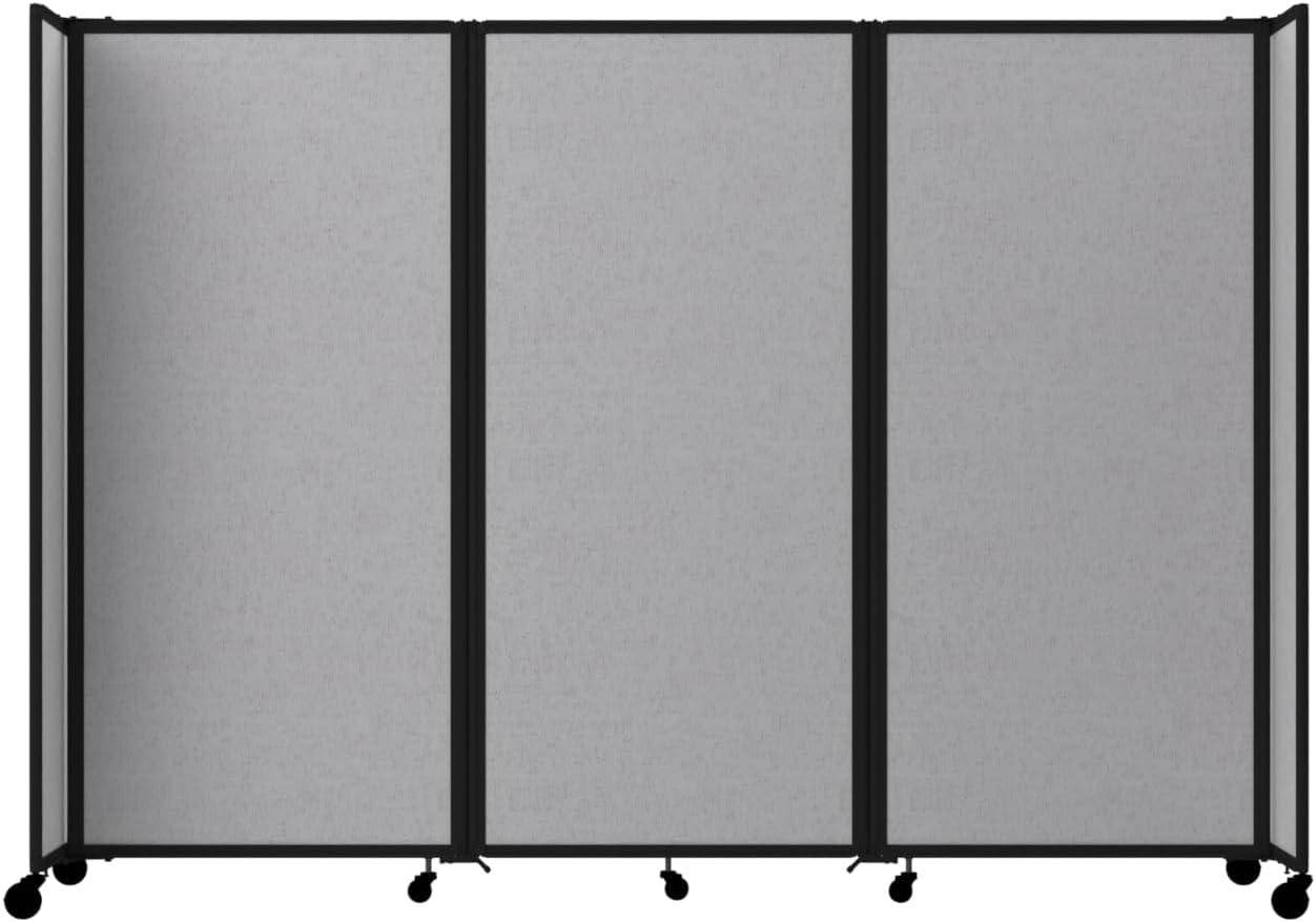 Versare Room Divider 360 Portable Wall Partition | Folding Panels | Large Freestanding Divider | Locking Wheels | Temporary Room Separator