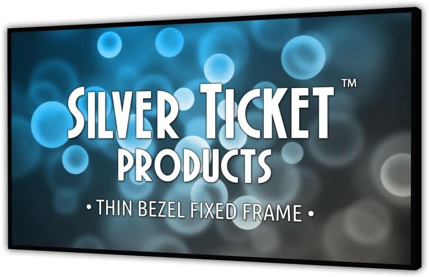 Silver Ticket Products S7 Series 6 Piece Thin Bezel Home Theater Fixed Frame 4K/8K Ultra HD, HDTV, HDR & Active 3D Projection Screen, 2.39:1 Format, 157" Diagonal, Grey Material S7-239157-G