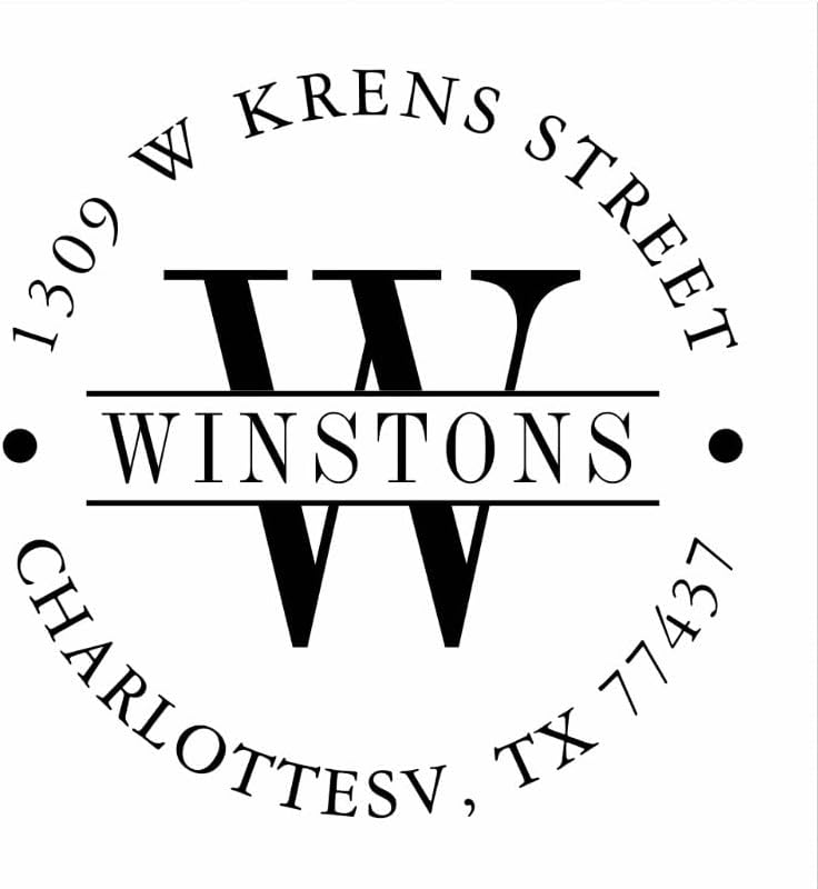 Generic Custom Address Stamp, Self Inking Stamp OR Embosser, Choose from 18 Simple but Classic, Elegant, Stylish Designs & 15 Ink Color Choices, Black