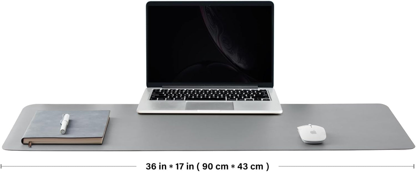 Cork Desk Mat - Dual-Sided Desk Pad for Office and Home - Desk Organization and Accessories - Ideal for Large Mouse Pad and Desk Mats on Top of Desks(Gray,36"x 17")