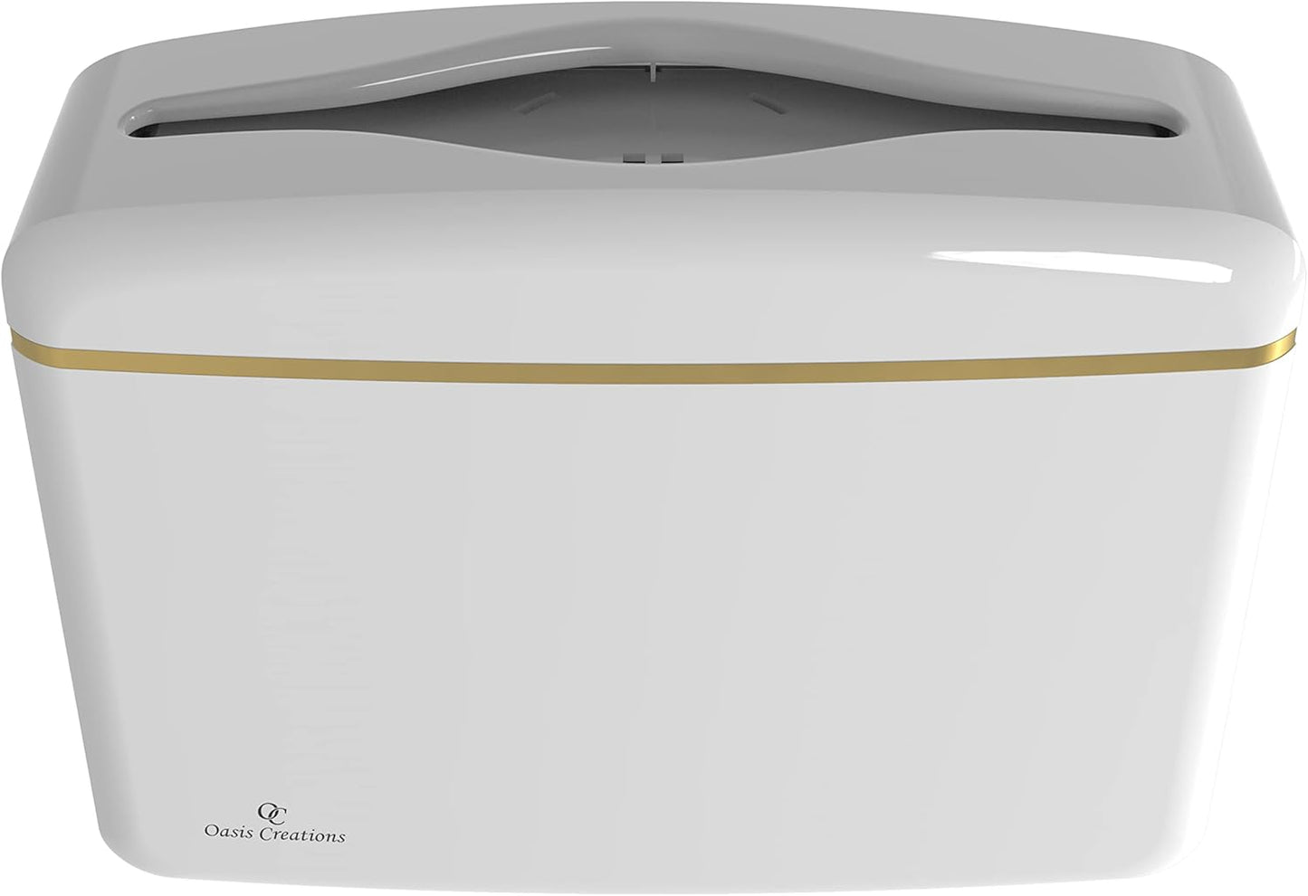 Countertop Multifold Hand Paper Towel Dispenser by Oasis Creations, Single Sheet Dispensing – Glossy White