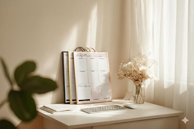 Small Whiteboard 12 x 16 Inch Magnetic Dry Erase Board with Stand & Wall Mount | Rose Gold Aluminum Frame | Desktop Board for Home, Office, Reception, Events | 2 Markers, Eraser & 2 Magnets