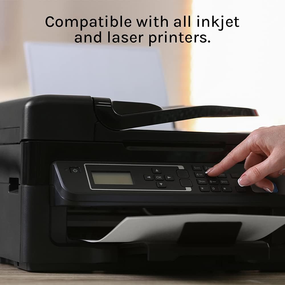 Premium Label Supply White Sticker Half Sheet Labels – 8.5" x 5.5" – Laser/Inkjet Compatible – (2 per Sheet), 300 Sheets - 600 Total Adhesive Labels