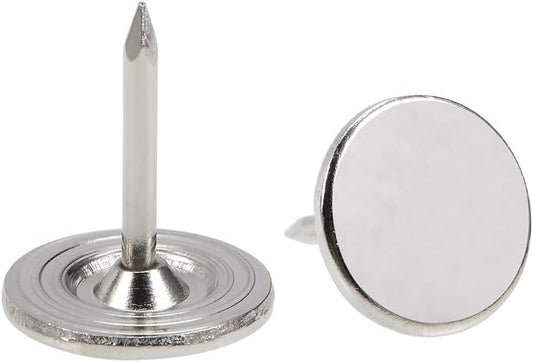 uxcell Upholstery Nails Tacks 11mmx15mm Flat Head Furniture Nails Pins Silver Tone for Furniture Sofa Headboards, 100 Pcs