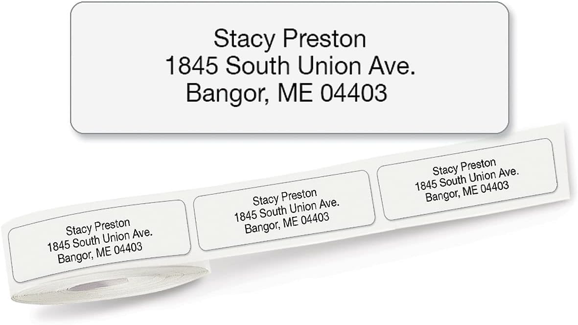 Personalized Return Address Labels, Roll of 500 Transparent Clear Self-Adhesive Labels Without Dispenser, Customize with Name & Shipping Address, Colorful Images