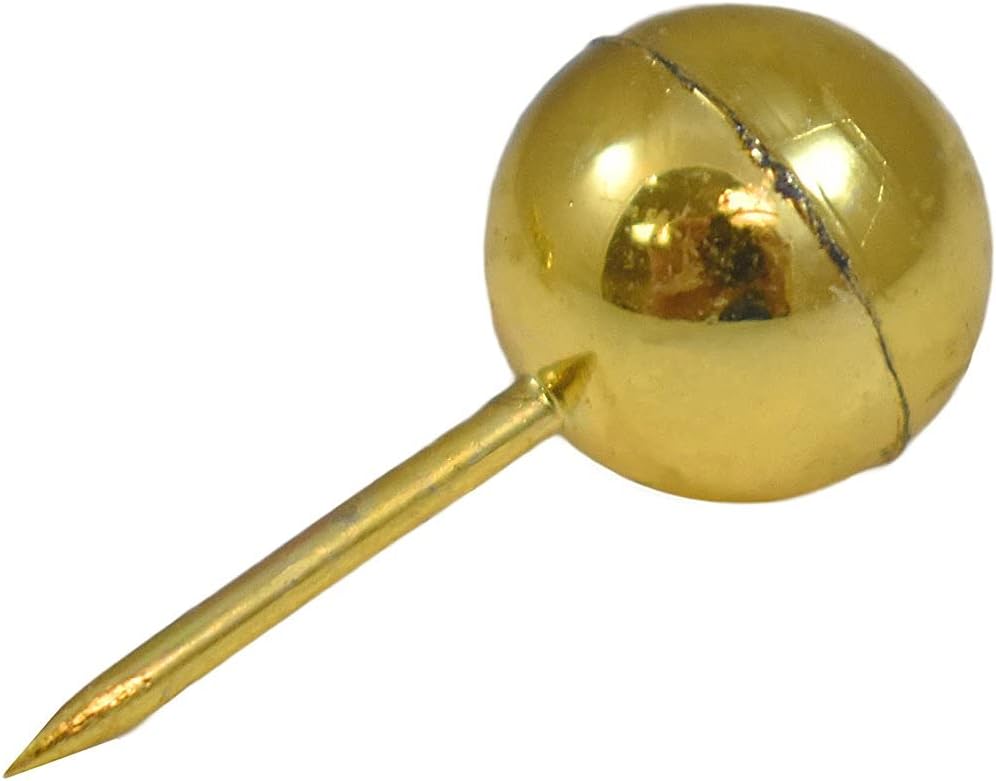 JAM PAPER Colorful Push Pins - Round Head Map Thumb Tacks - Gold Pushpins - 100/Pack
