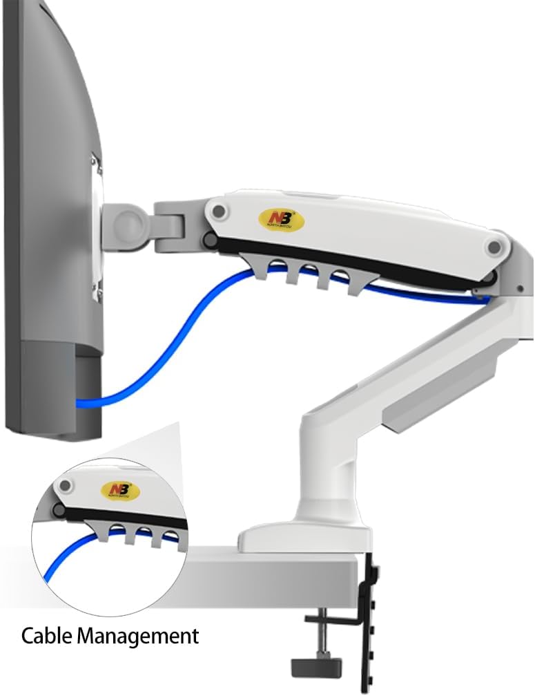 NB North Bayou Dual Monitor Desk Mount Stand Full Motion Swivel Computer Monitor Arm for Two Screens 17-27 Inch with 4.4~19.8lbs Load Capacity for Each Display F160-W