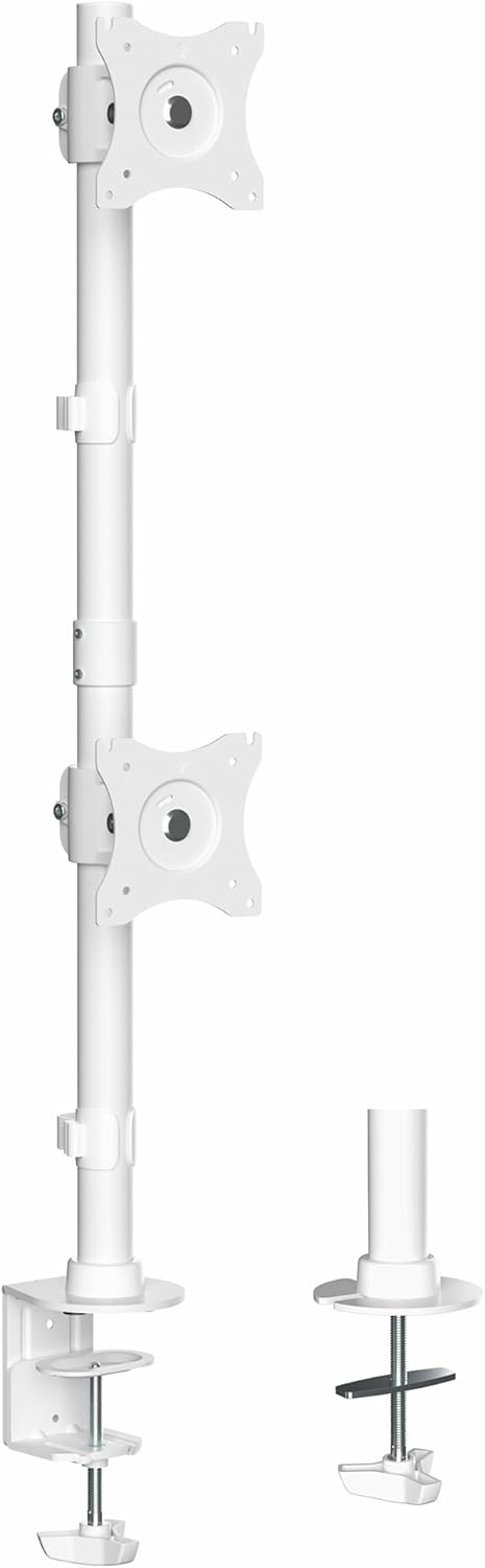 VIVO Dual Monitor Desk Mount Stand with Height Adjustment and VESA Plates for 2 LCD Ultrawide Screens up to 34 inches, Stacked Array, STAND-V002RW