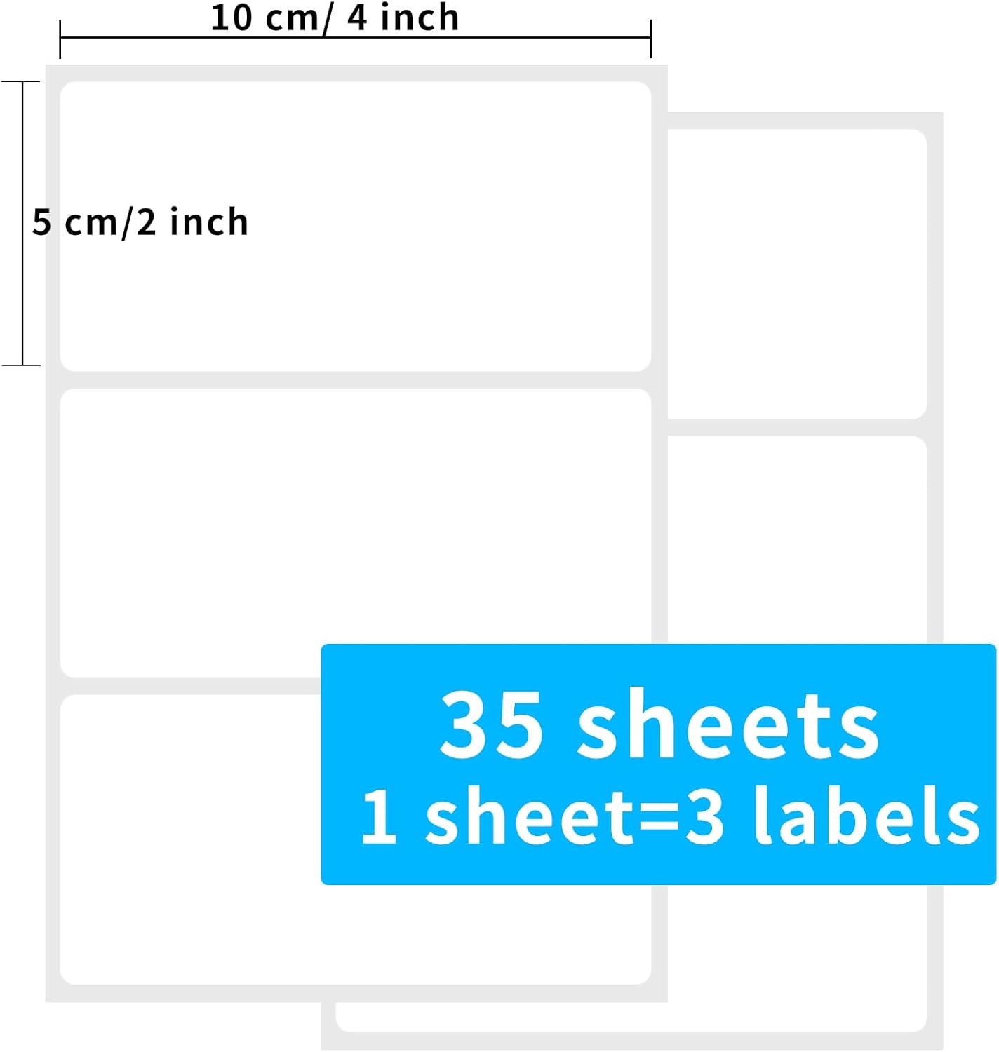 2×4 Inch Removable Blank Freezer Labels,Water/Oil/Tear Resistant/Ink Won't Smudge No Residue (105pcs,1 Bag)