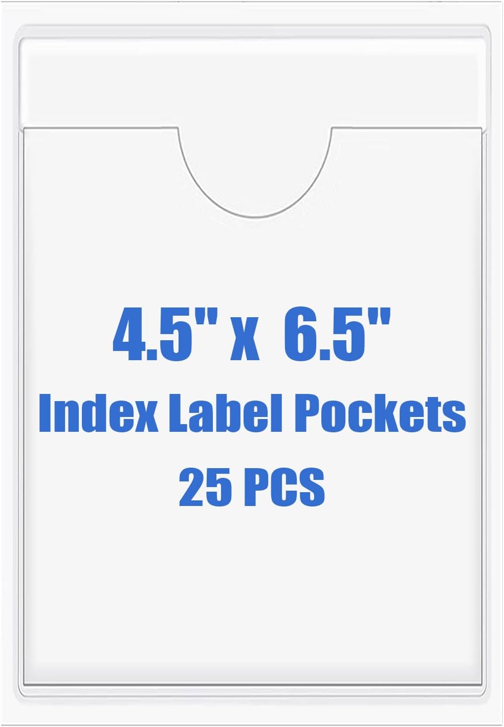 Origin-Joy 25 PCS Self-Adhesive Index Label Pockets, Clear Plastic Peel & Stick Card Holders with Top Open for Loading (4.5 x 6.5 inch)