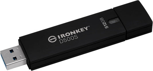 Kingston Ironkey D500S 512GB Encrypted Flash Drive | Dual Hidden Partition | FIPS 140-3 Level 3 | XTS-AES 256-bit | BadUSB and Brute Force Protection | Multi-Pin Option | IKD500S/512GB