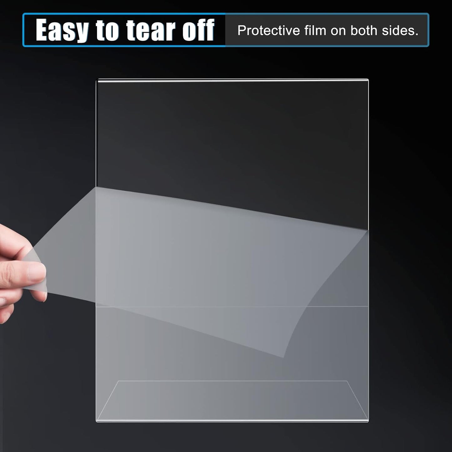 6pack 8.5x11 Acrylic, L Shape Clear Plastic, Menu Holder, Unbreakable Table sign holder for Restaurant, Office, School, Store and Home Use