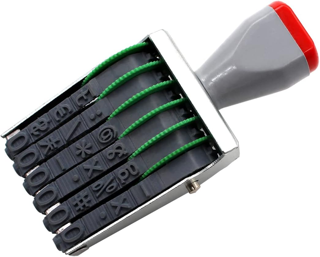 6 Digits Rubber Stamps Number Stamp,Rolling Wheel Stamps,Personalized Number Stamps,Symbol Multi-Function DIY Scrapbooking Ink Stamp Date Stamps