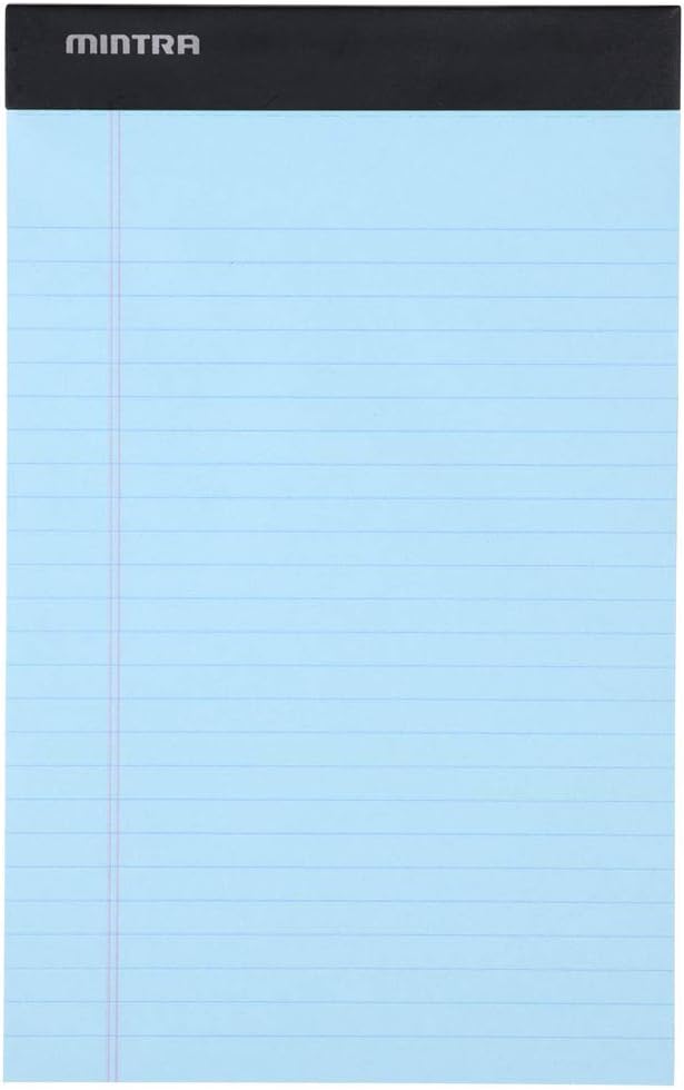 Mintra Office Legal Pads, ((Basic 6pk - (Pastel Set #2), 5in x 8in, Narrow Ruled))