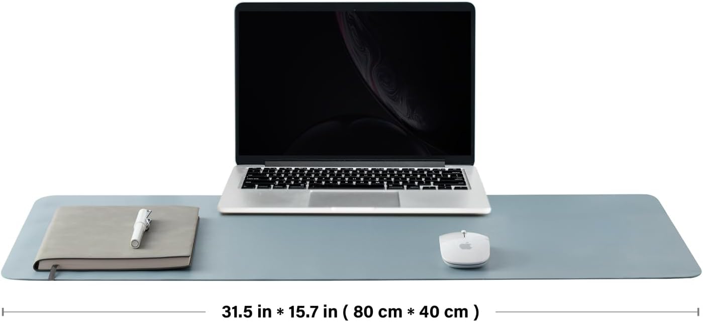 Cork Desk Mat - Dual-Sided Desk Pad for Office and Home - Desk Organization and Accessories - Ideal for Large Mouse Pad and Desk Mats on Top of Desks(Light Blue,80cmx 40cm)