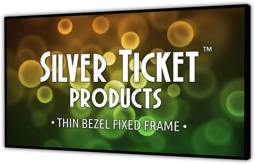Silver Ticket Products S7 Series 6 Piece Thin Bezel Home Theater Fixed Frame 4K/8K Ultra HD, HDTV, HDR & Active 3D Projection Screen, 16:9 Format, 100" Diagonal, Woven Acoustic Material S7-169100-WAB
