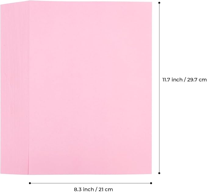 M&G 100 Sheets Pink Copy Printing Paper, 8.3 X 11.7 inch Colored Printer Papers, Pink Construction Paper for Card Making Scrapbooking School Office Party DIY Craft