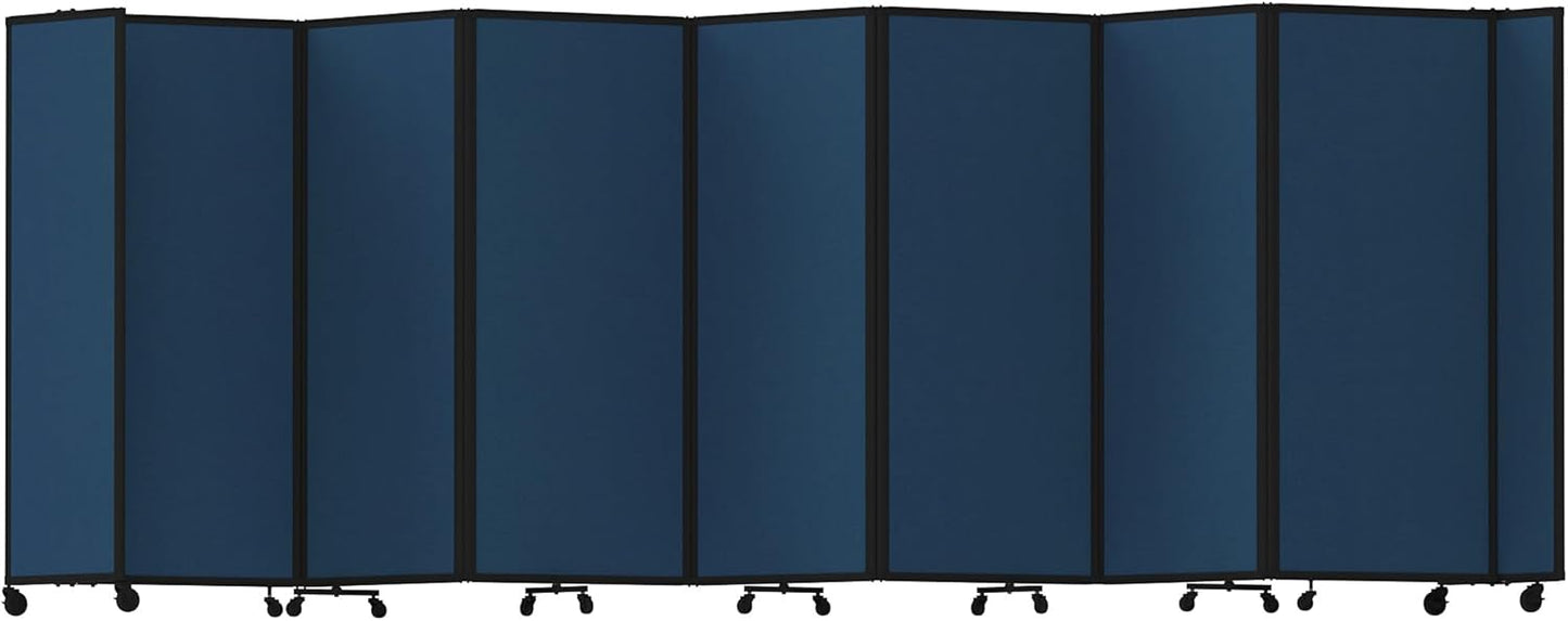 Versare Room Divider 360 Portable Wall Partition | Folding Panels | Large Freestanding Divider | Locking Wheels | Temporary Room Separator