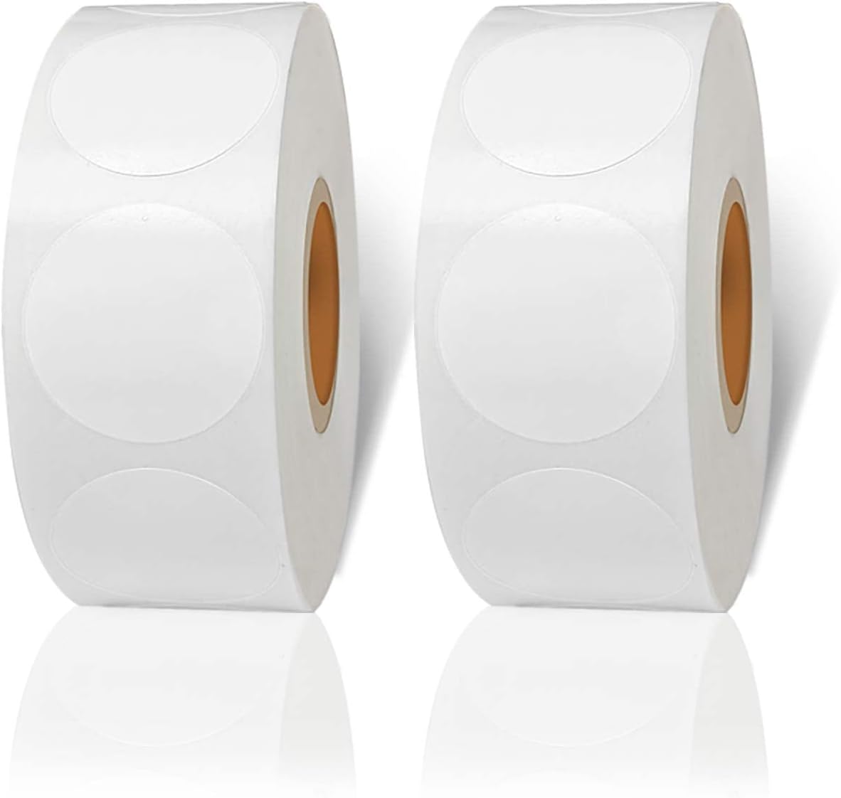 STARLIBOO White Dot Stickers, 1 inch Blank Circle Stickers, 1000Pcs White Round Price Sticker, Writable for Office, Garage Sale,Yard Sale (2Rolls)